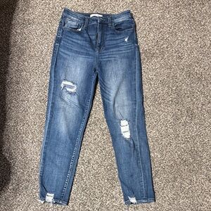 Classic Blue Distressed Women's Skinny Jeans